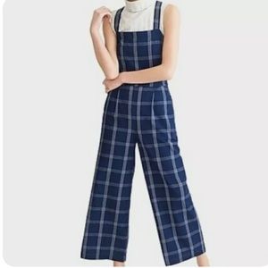 J. Crew Windowpane Cross-back Jumper in Navy Size 0